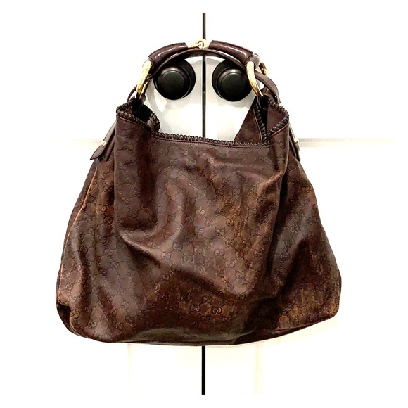 Gucci Monogram Guccisima Leather Horsebit Hobo - Picture 1 of 5
